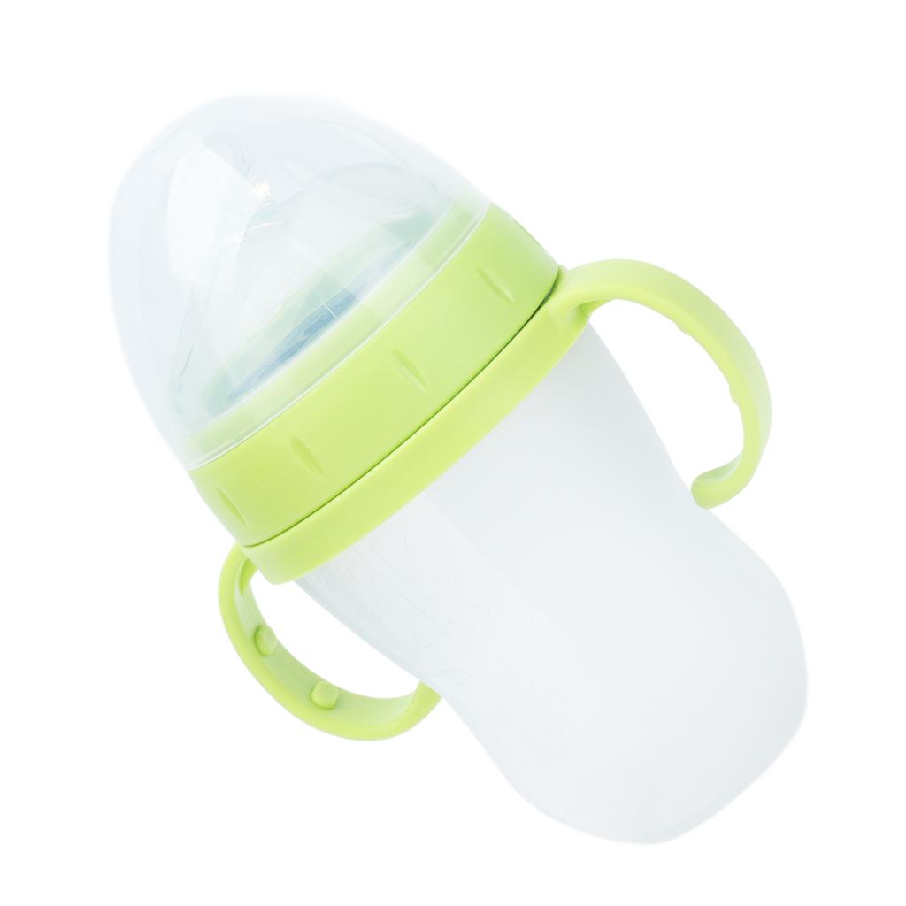 Baby Cereal Bottle Silicone Unisex Baby Squeeze Cereal Feeding Flow Bottle with Food Dispensing Spoon for Infant