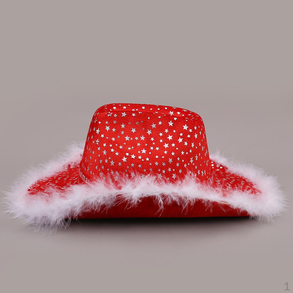 Christmas Cowboy Hat Cap Women Headwear for Party Stage Performance Halloween