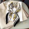New Small Square Scarf Retro Three-dimensional Printing Silk Scarf Decoration Simulation Silk Scarf Headscarf Multi-purpose