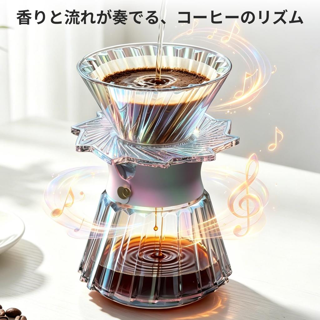 Epeios Melody Drip Coffee cup Easy to Server, 1-4 capacity, Multi-layer coated, Heat-resistant glass, clean, Amber.