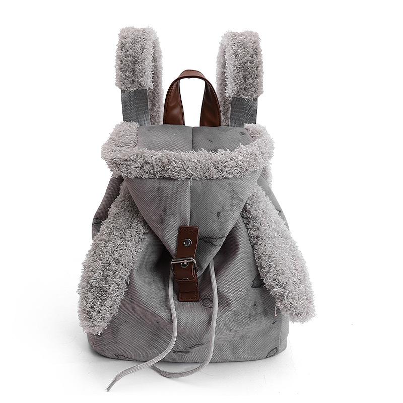 Schoolbag rabbit ear hat new backpack 1011 winter class commuter backpack fashion foreign pocket schoolbag women's bag