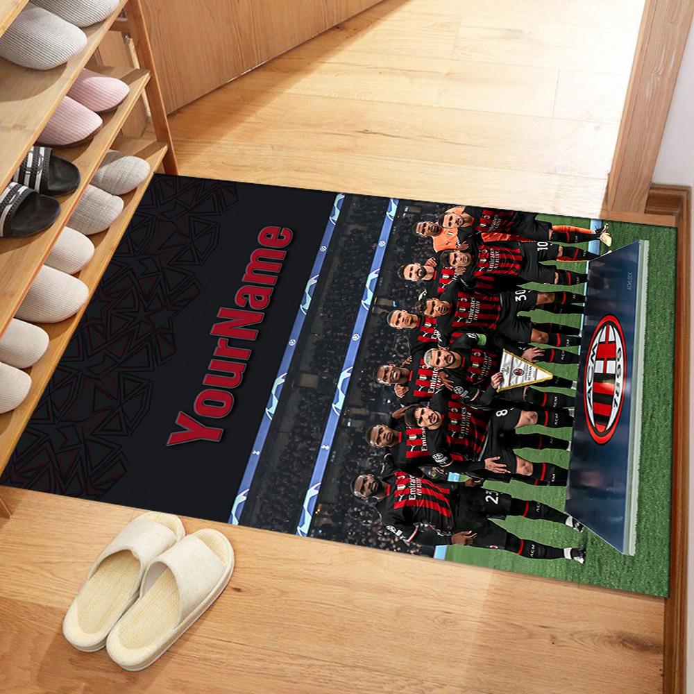 Ac Milan Customizable Name Floor Rug Office Rug Suitable for Bedrooms Balcony Foyer Kitchen Anti-slip Rug Office home decor