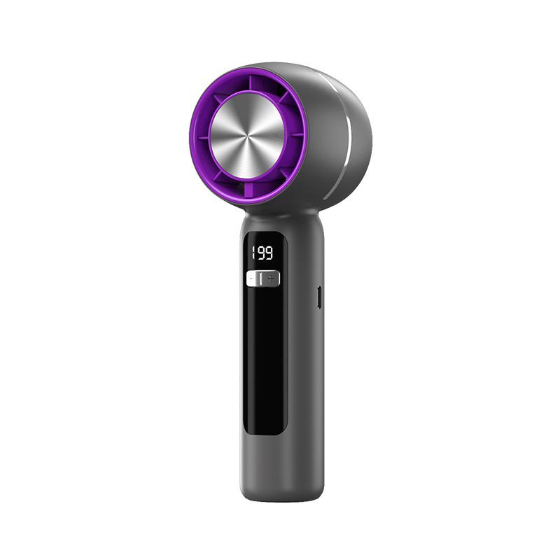 

Turbo USB Rechargeable Portable Mini Fan with Digital Display High-Speed Cooling Model серый/фиолетовый