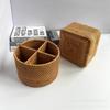 Rattan Storage Basket Desktop Remote Control Vietnam Rattan Multifunctional Shelf Living Room Office Storage Basket