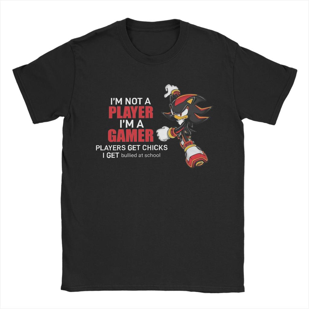 Shadow The Hedgehog T Shirts Men Pure Cotton Humorous TShirt Crew Neck Tee Shirt Short Sleeve Clothing 6XL