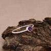 February Birthstone Ring for Her | Minimalist Amethyst Promise Ring | 925 Silver Jewelry Gift