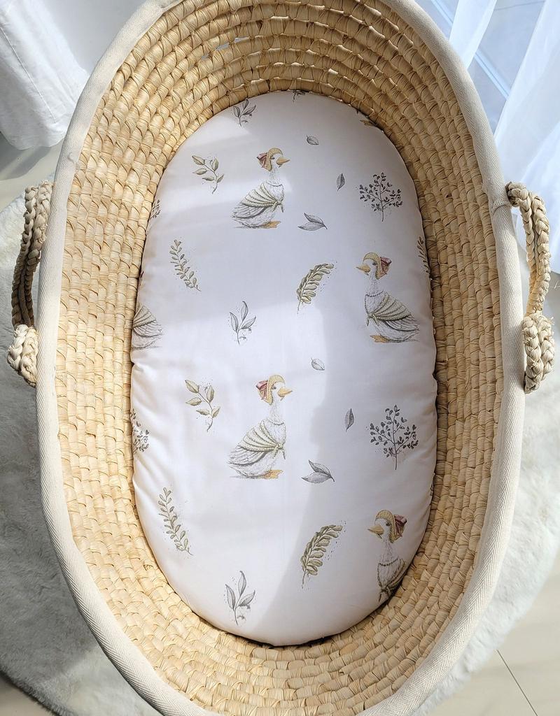 Lenzuolino in cotone per culla Moses, passeggino gondola stile Boho 75x35 cm - Oche