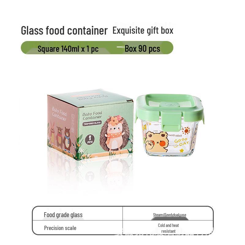 Sealed Glass Baby Food Container: Steamable, Microwaveable Portioning Bowl for Fresh-Keeping & Sampling