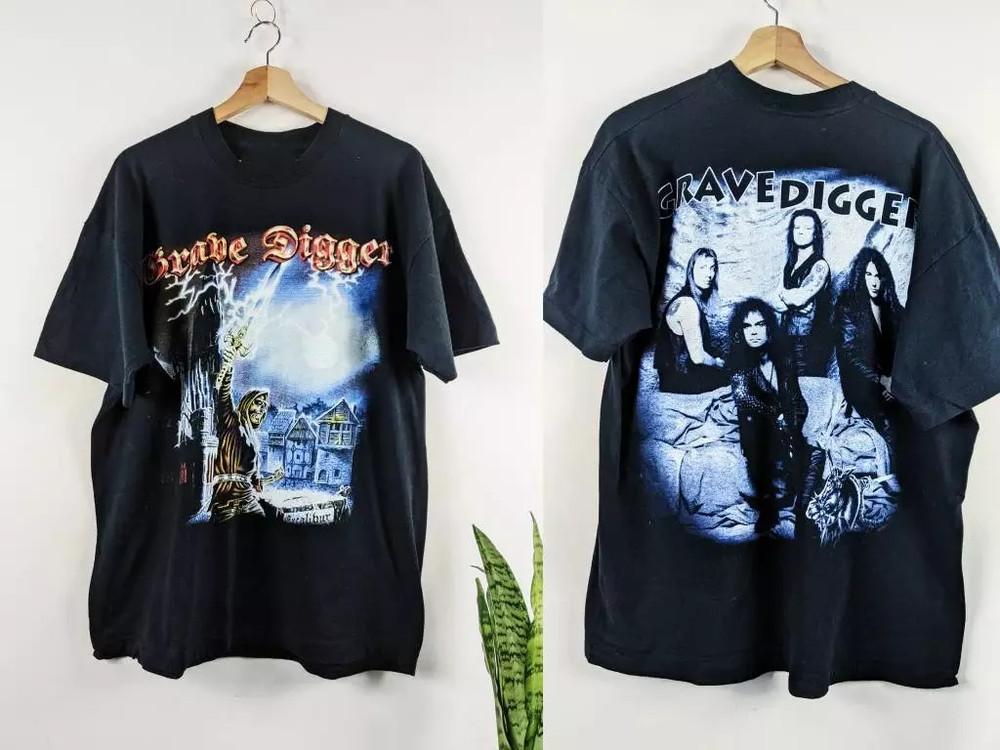 

Vintage Grave Digger Black Twoside Cotton All Size Shirt Unisex T-Shirt XXL