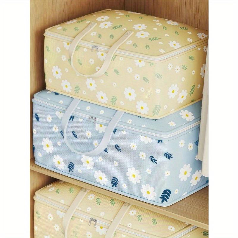 1 Stück Faltbare Aufbewahrungstaschen für Kleidung, Muster frische Gänseblümchen, Reiseorganizer, Vakuum-Kompressions-Packwürfel, Leichter Wäschesack
