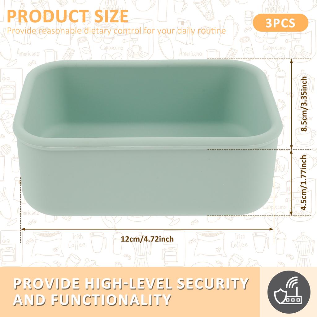 3Pcs Silicone Bento Boxes Lunch Container, Fresh-keeping Leak-Proof Lunch Container with Lids, BPA-Free Food Storage Container