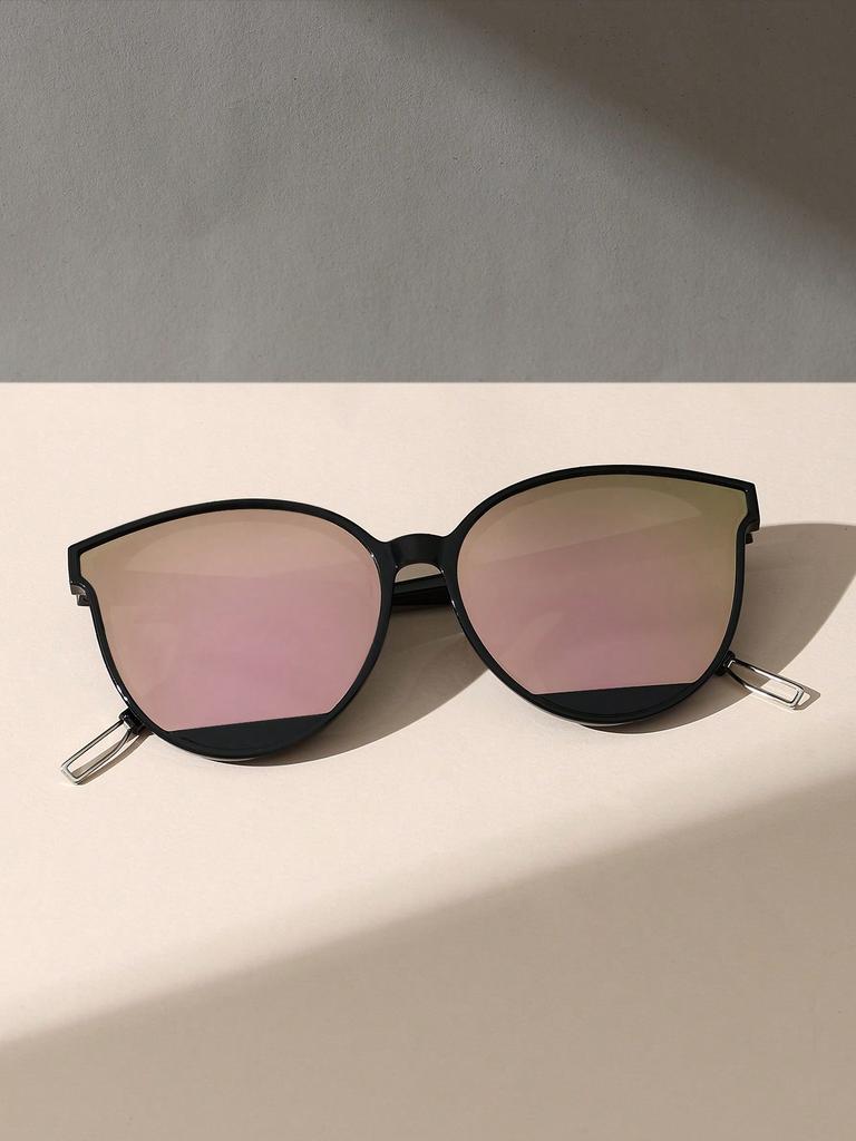 1PC Punk Fashion Cat Eye Plastic Oversized Frame Women Pink Sunglasses For Men Daily Life Shades Eyewear Accessories.