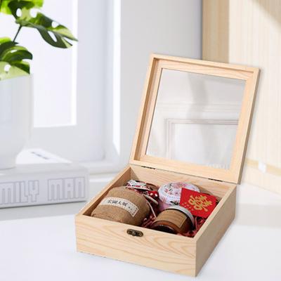 Yousheng Lockable Decorative Wooden Storage Box Craft Souvenir DIY Organizer Removable Tray Dividers Gift Storage Container