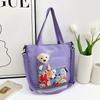 2. New tote bag, cartoon cute one-shoulder cross-body bag, large-capacity make-up bag trendy bag for the school season