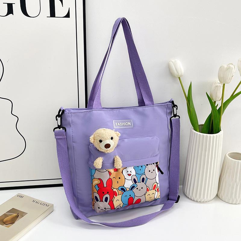 2. New Tote Bag, Cartoon Cute One-shoulder Cross-body Bag, Large-capacity Make-up Bag Trendy Bag for the School Season
