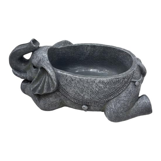 Elephant Planter Resin Elephant Animal Flower Pot Decorative Plant Holder with Drainage Hole for Indoor Outdoor Garden Patio Desk Home Decor