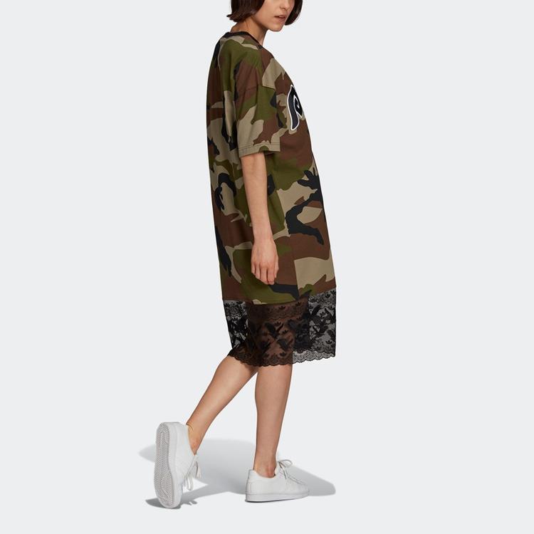 adidas Originals X Dry Clean Only Short Sleeved Dress Women's Army Green H59016