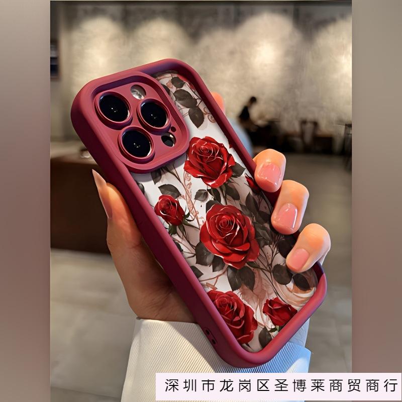 Popular In Europe and America, Suitable for Apple 16PROMAX Takazu Mobile Phone Case 15/14 Days Eye Blooming Red Rose X