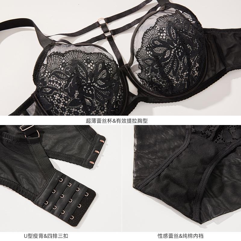 Großer BH, große Brust, kleines Set, BH, Brustgurt, Vollschalen-BH, dünne Unterwäsche Damen