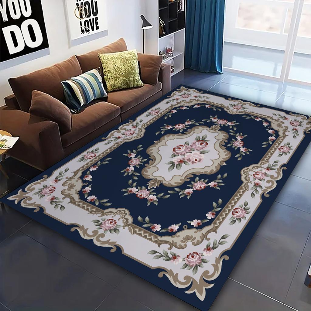 Dywan kwiatowy w stylu vintage do salonu Dywany do sypialni w stylu nordyckim Wystrój domu Dywan na sofę Mata na stolik kawowy Mata antypoślizgowa Dywaniki do pokoju
