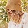 Studded Logo Summer Knit Bucket Hat Beige