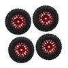4pcs RC Tire and Wheels Set Aluminum Alloy Rims Hub Rubber Tires for Axial SCX24 1 24 RC Car