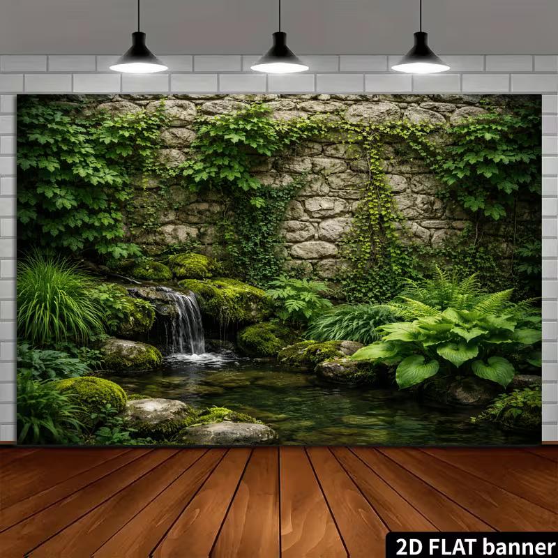 2D Rough Stone Wall Ivy Creek Garden Wall Tapestry
