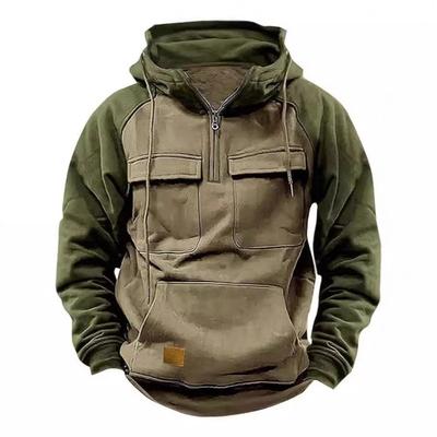 2025 Neue Herbst- und Wintermode Reißverschluss-Sweatshirt Tasche Kapuze Lässig Vielseitig Herrenbekleidung