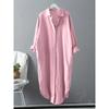 Women's Sun Protection Shirt Long Sleeve Cotton Linen Midi Dress Women All Loose Casual Comfortable Buttons Dresses for Women Robe Femme