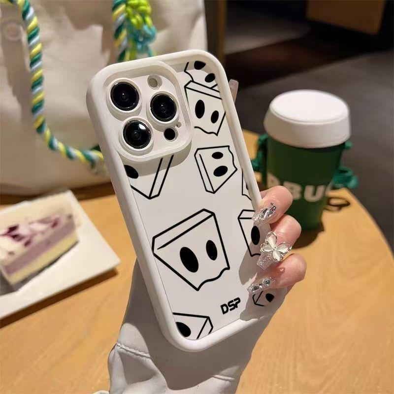 

Sandstone Phone Case for iPhone 14/13, Fits Apple 16/15 Pro, Full Screen Grid with Funny Expressions iPhone 7