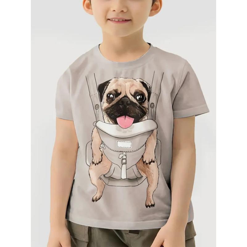 2024 Retro 3d Print Casual Children's Clothing Top Tee Shirt Fashion T Shirt Animal Kids Boy Clothes Anime Short Sleeve