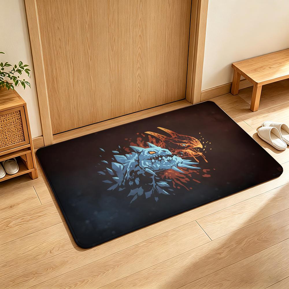 Game D-Dota2 Floor Mat Soft Flannel Floor Mat Suitable for Entryways, Living Rooms, Bedrooms, and Bathrooms