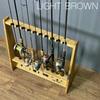 WOOD WORKS Made In Japan Rod Stand for 10 Rods On One Side [Body Brown] [Felt Black]