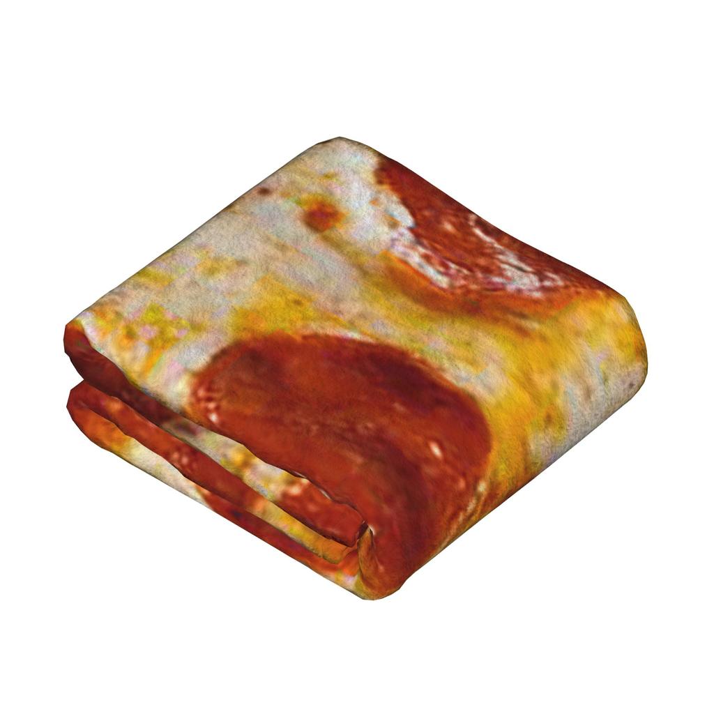 Pepperoni Pizza Pattern Flannel Blanket Tortilla Food Awesome Throw Blankets for Home 125*100cm Bedspread