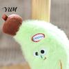 Banana Shape Backpack Accessory Cute Plush Keychain, Soft Stuffed Fruit Pendant Macaron Color Decor with Embroidered Face, Cartoon Bag Charm