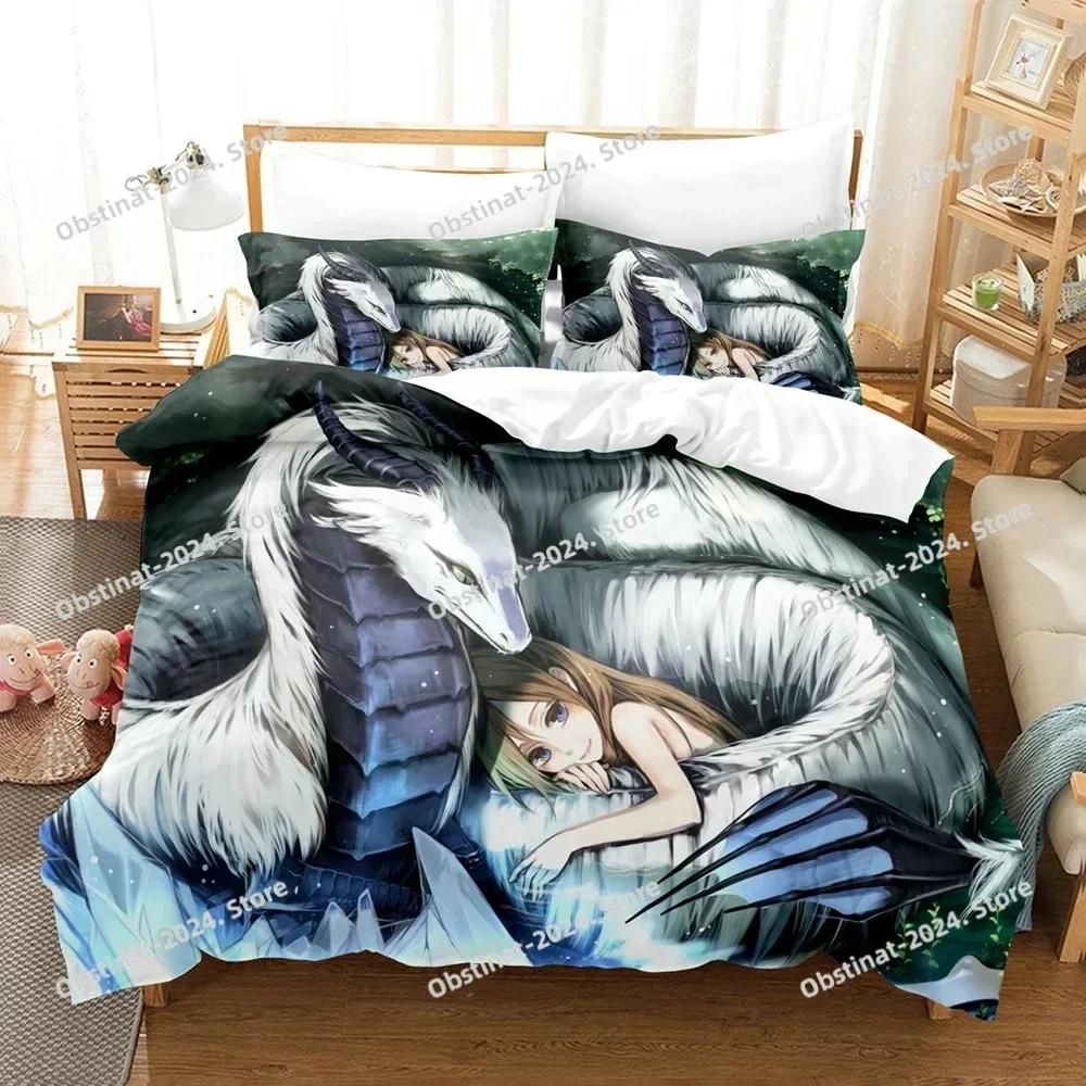 Fantasy Hexe Drache Llien Welt Bedrucktes Bettwäsche-Set Bettbezug Kissenbezug Bettwäsche-Set Bettwäsche Laken Deckenbezug Full King Size
