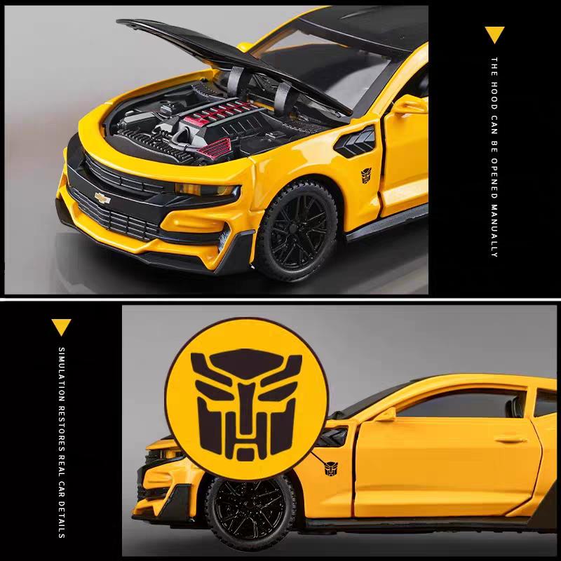 Chevrolet Camaro Supercar Simulation Diecast & Toy Vehicles Sounds & Light Pull Back Car 1:32 Alloy Model Gifts For Children