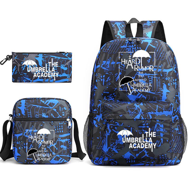 School Season Theumbrellaacademy School Bag 3-Piece Pencil Case + Shoulder Bag + Backpack