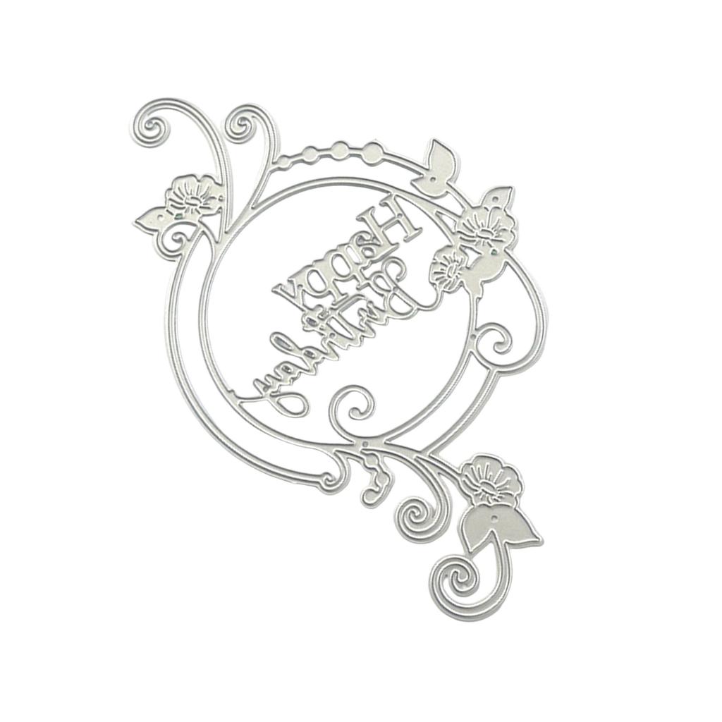 Birthday Wreath Carbon Steel Die Cut Templates Decorative Embossing Paper Die for Scrapbooking Photo Album Card Making