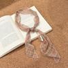 Long Striped Checkered Silk Scarf for Women Lattice Women Summer Scarf New Neck Scarf