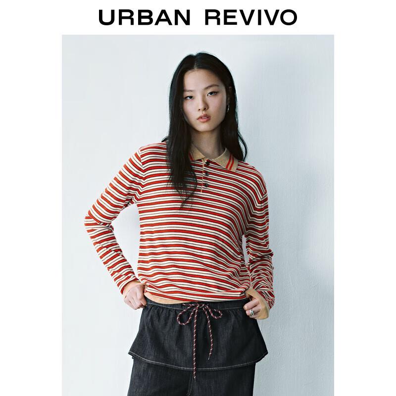 

Женская трикотажная рубашка поло в ретро-полоску UR L