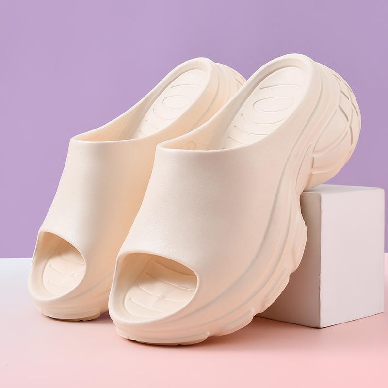 Platform Slippers Women's Summer New Fashion Outer Wear Heightening Cool Slippers Beach Fashion High Heel One-word Drag Women