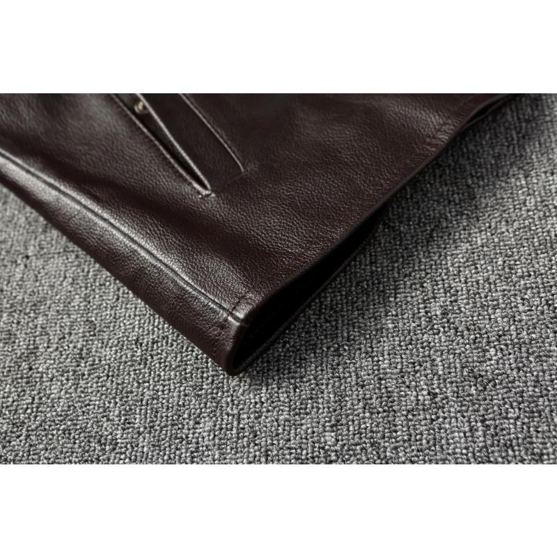 Chinese Size Casual Brown Genuine Leather Jacket Men Real Cow Skin Coat Spring Autumn Jaqueta Masculina Couro