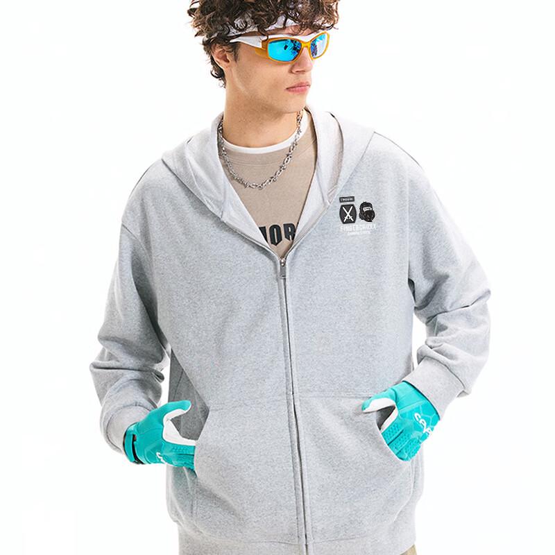 Fingercroxx IT Herren Schweres Kapuzen-Cardigan-Sweatshirt