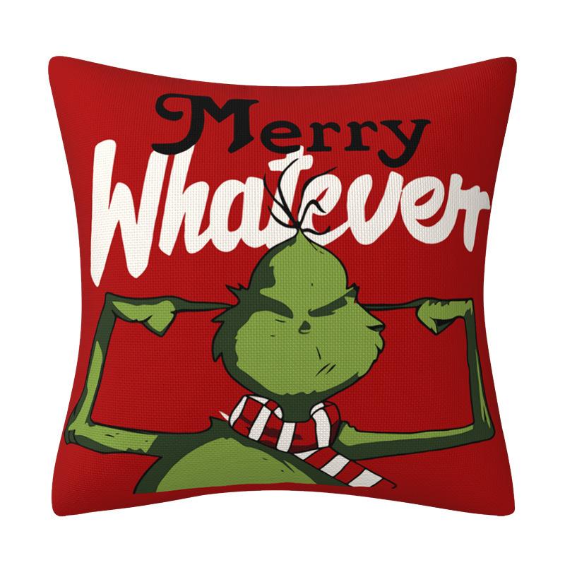 Grinch Christmas Pillowcase Home Christmas Decoration Cushion Sofa Pillowcase