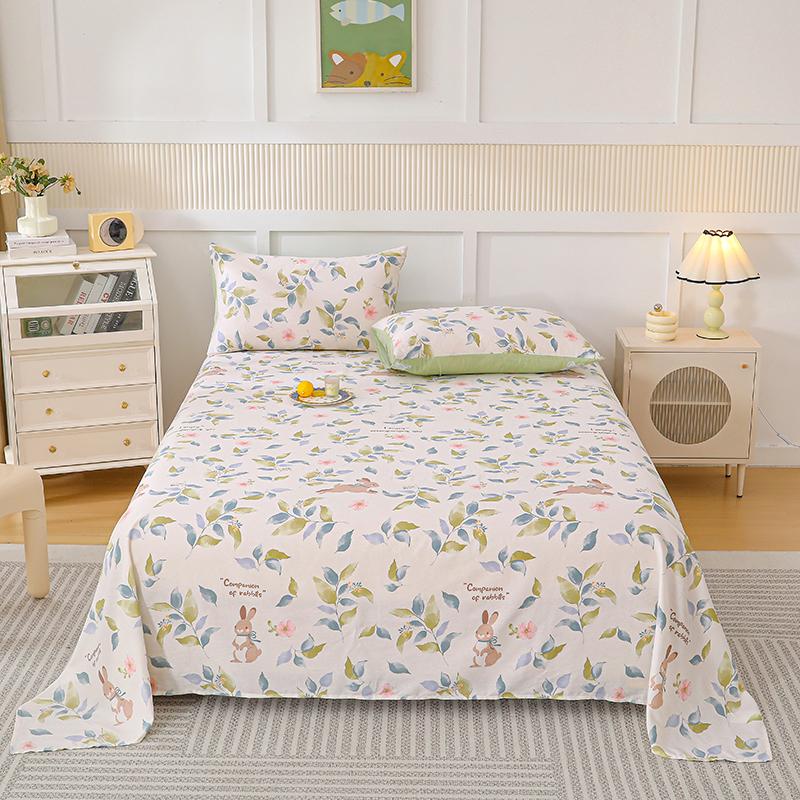 Cotton Bed Flat Sheet designed for Double Bed Plain Solid Color Top Sheets Single/Queen/King Flat Bedsheets Household Bed Linen Sheets