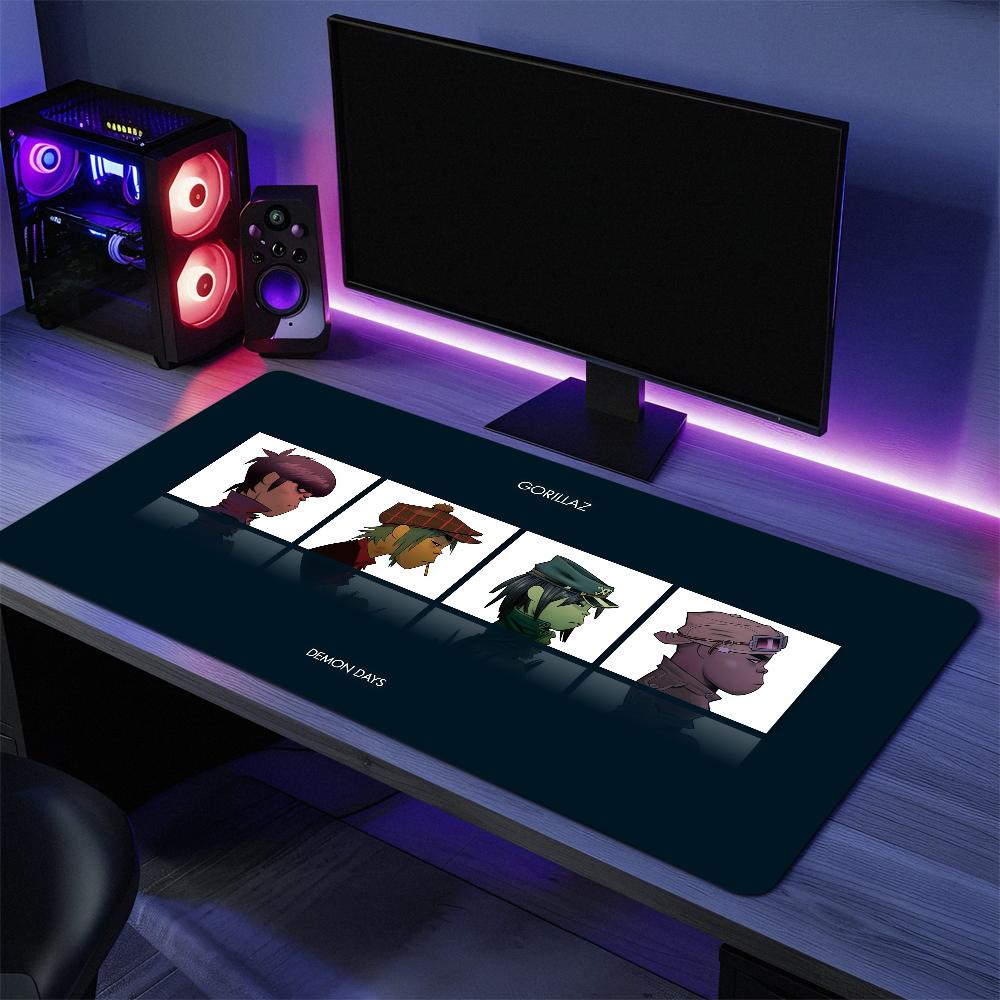 Virtual band Demon Days G-Gorillaz q Mouse Pad Large Desk Mat Keyboard Ergonomic Office Rubber PC Non-slip Anti-fray Home Custom