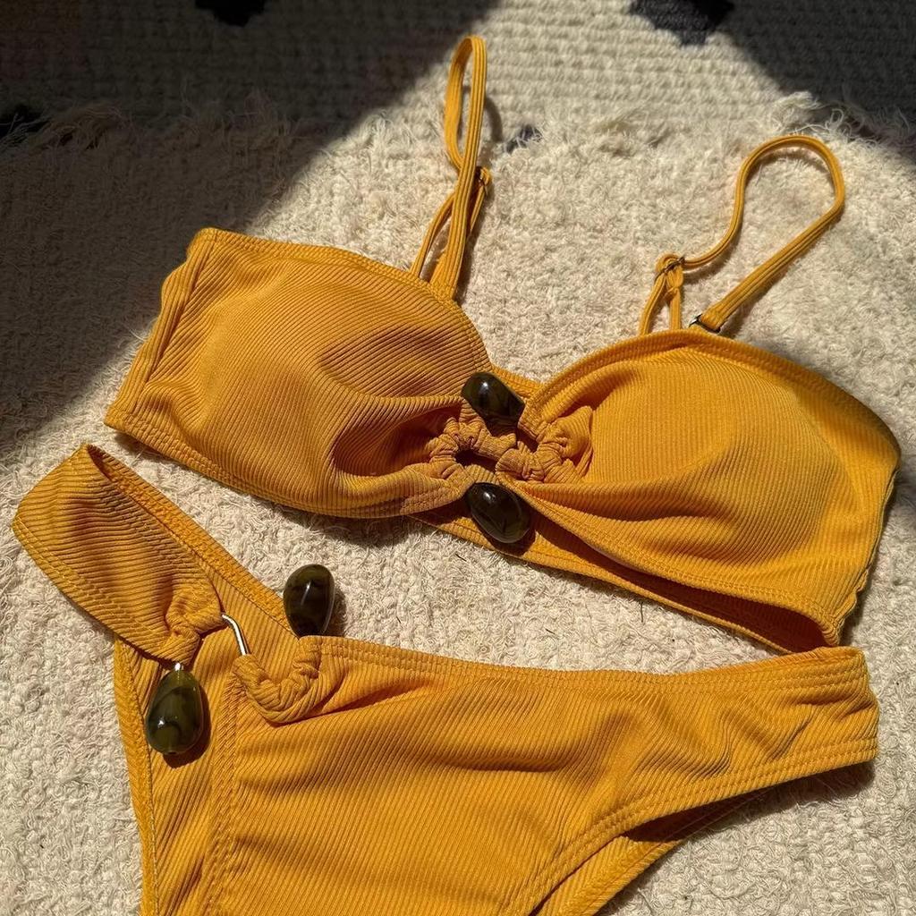 Ribbed High Cut Brazilian Bikini Female Swimsuit Two-Pieces Bikini Set Women Swimwear Padded Bathing Suit Bather Swim