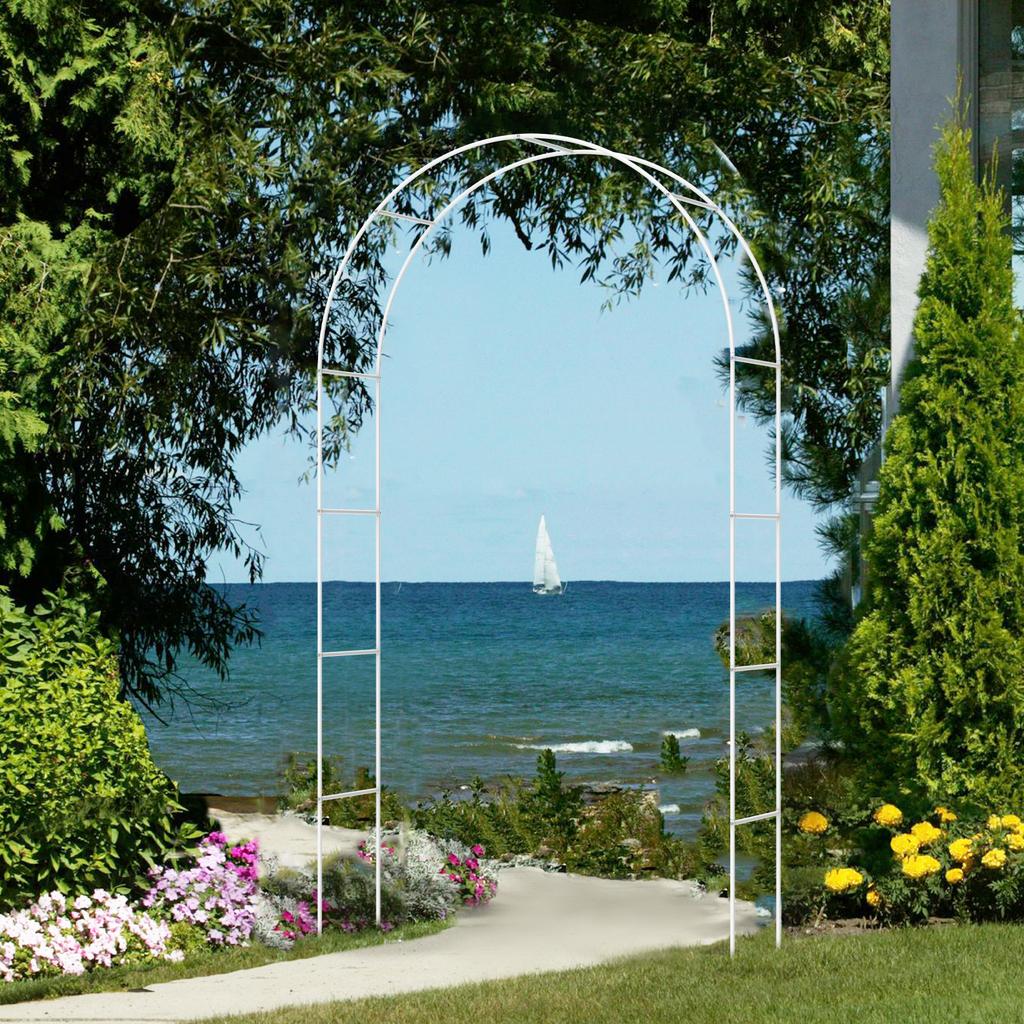 Wedding Arch Metal Garden Arch 240x140x37cm Large Climbing Plants Trellis Balloon Arches Backdrop Stand for Outdoor Garden Party