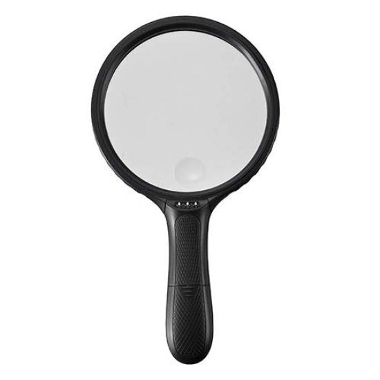 Lupă portabilă Lupă mare Diametru lentilă mare 13 cm cu lumină LED 5x Funcționare cu baterie Alimentare electronică ușoară 1,5x și EEZ-LPE001